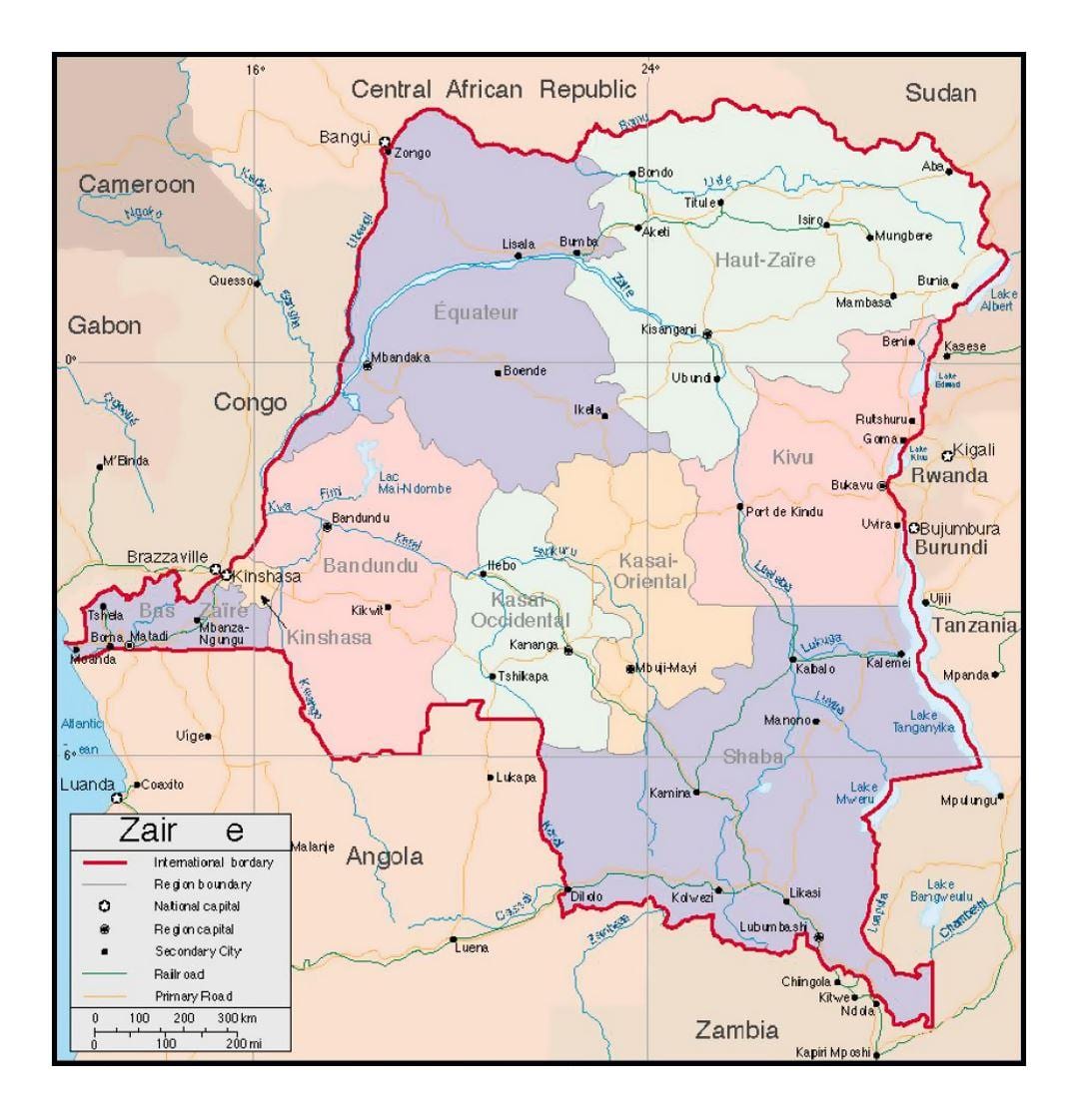 ավազանի заира քարտեզի վրա